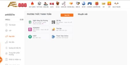 Các quy định quan trọng khi nạp tiền AE888